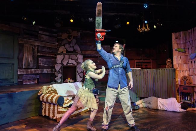 Angeleaza Anderson (left) as Annie and Ben Stoll (right) as Ash in Evil Dead: The Musical