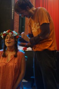 Allison Clendaniel (left) and Connor Kizer (right) rehearsing The Flower Queen