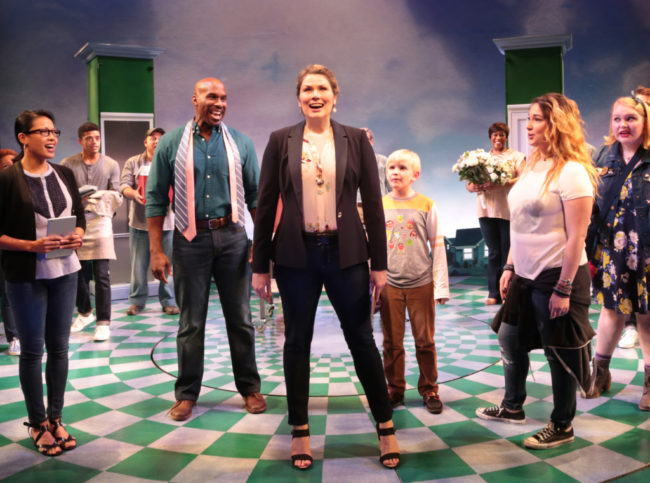 Heidi Blickenstaff (Katherine Blake) and the cast of Disney’s Freaky Friday at Signature Theatre through November 20, 2016.