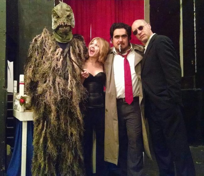 (L to R) Cthulhu, Liz Christmas, Lucas Gerace, and Agent Coletta in Spooked Out Magic