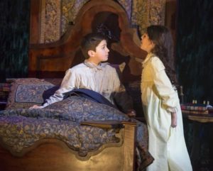 Henry Baratz (left) as Colin Craven and Anya Rothman (right) as Mary Lennox in The Secret Garden