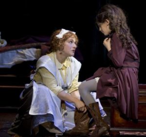 Daisy Eagan (left) as Martha and Anya Rothman (right) as Mary Lennox in The Secret Garden