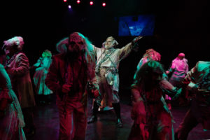 Andrew Horn (center) as the Ghost of Jacob Marley