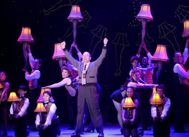 Christopher Swan (center) as The Old Man singing "A Major Award" in A Christmas Story, The Musical