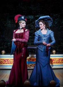 Kristen Beth Williams as Sibella Hallward and Kristen Hahn as Phoebe D’Ysquith in a scene from “A Gentleman’s Guide to Love & Murder.”