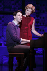 Ben Fankhauser (left) as Barry Man and Erika Olson (right) as Cynthia Weil in Beautiful: The Carole King Musical