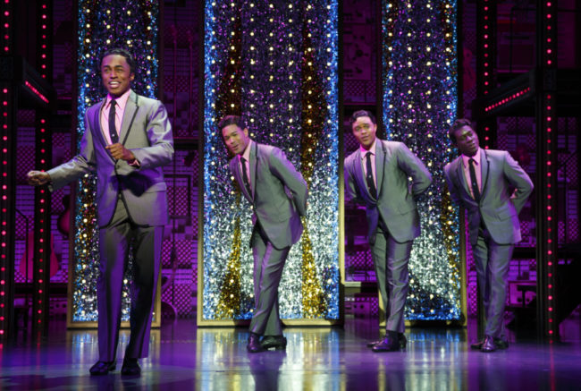 The Drifters (Josh A. Dawson, Jay McKenzie, Paris Nix, Noah J. Ricketts) in Beautiful: The Carole King Musical