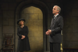 Jeanne Paulsen as Camilla and Robert Joy as King Charles in the American Conservatory Theater production of King Charles III, directed by David Muse