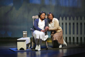 Nova Y. Payton (Caroline Thibodeaux) and Korinn Walfall (Emmie Thibodeaux) in Round House Theatre’s current production of CAROLINE, OR CHANGE.  