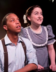 JC Payne (left) as George Gibbs and Amber James (right) as Rebecca Gibbs in Our Town