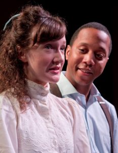 Laura Rocklyn (left) as Emily Webb and JC Payne (right) as George Gibbs in Our Town