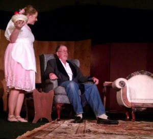 Jenny Liese (left) as Essie and Jeff Larsen (right) as Grandpa in You Can't Take It With You