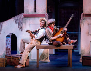 a'Von Moody (left) as Sir Toby Belch and Cole Larravide (right) as Feste