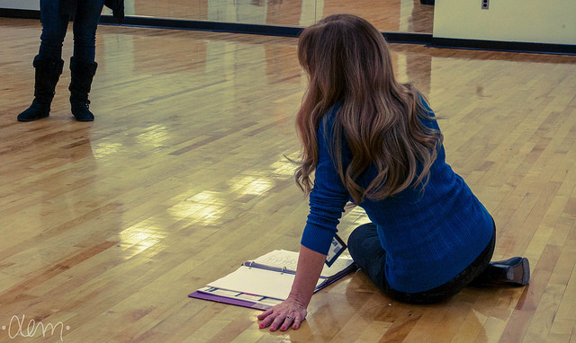 Bambi Johnson in rehearsal for The Little Mermaid