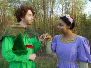 Jon Kevin Lazarus (left) as Robin Hood and Rachel Reckling (right) as Maid Marian