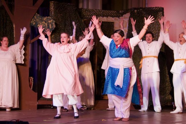 Ruby Webb (center left) as Mary Lennox and Cheryl J. Campo (center right) as Ayah