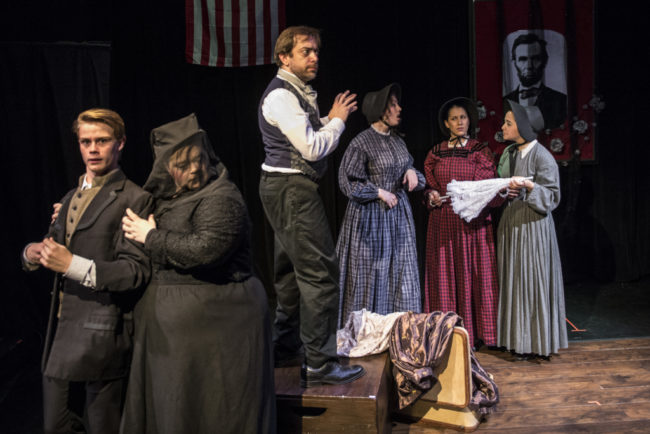 Melynda Burette as Mary Todd Lincoln with Brevan Collins, Russell Silber and Erin Granfield in Crazy Mary Lincoln, a new musical by Jan Levy Tranen and Jay Schwandt produced by Pallas Theatre Collective.