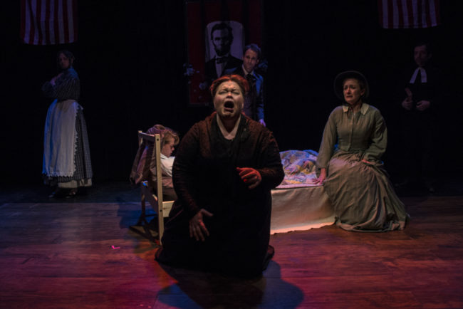Melynda Burette as Mary Todd Lincoln with Brevan Collins, Russell Silber and Erin Granfield in Crazy Mary Lincoln, a new musical by Jan Levy Tranen and Jay Schwandt produced by Pallas Theatre Collective.