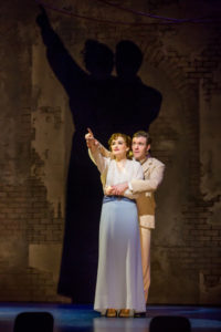 Christine Dwyer as Sylvia Llewelyn Davies and Billy Harrigan Tighe as JM Barrie in Finding Neverland