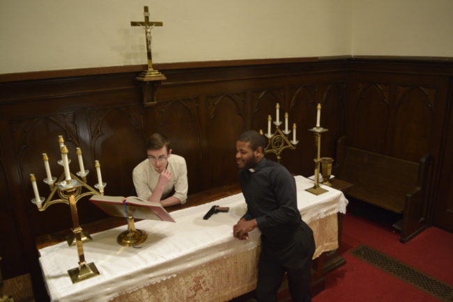 Tavish Forsyth (left) as Romeo and Terrance Flemming (right) as Friar Lawrence