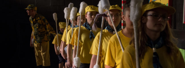 Cody Palmer (far left) as The General and the Cadets