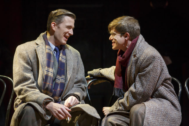 Benjamin Eakeley as Clifford Bradshaw and Patrick Vaill as Ernst Ludwig in the 2017 National Touring production of Roundabout Theatre Company's CABARET