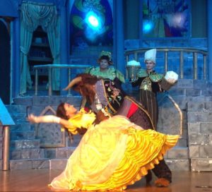 Ilyssa Rubin (left) as Belle and Tom Zepp (right) as Beast