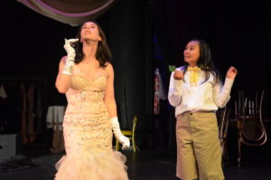 Chara Bauer (left) as Lily and Donna Ibale (right) as Gino in An Incredible Magical Fairytale for the 21st Century by MJ Perrin