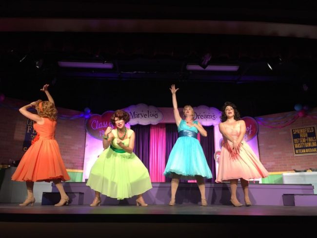 (L to R) Stephanie Mahoney as Missy Miller, Emily Elborn as Betty Jean Reynolds, Sarah Elizabeth Sickles as Suzie Simpson, and Natalie Knox as Cindy Lou Huffington