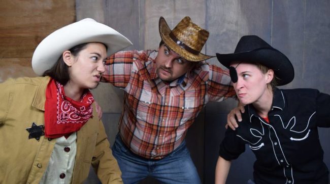 Kelsey Yudice (left) as Pufferfish Pat, Alex Miletich IV (center) as Cookie, and Elle Marie Sullivan (right) as One-Eyed Jack