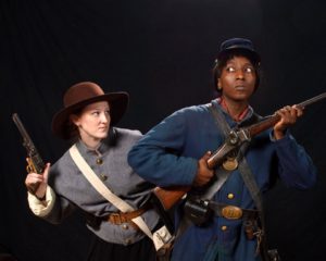 Carrie Brady (left) as LucyGale Scruggs and Ashley Spooner (right) as Ranger Wilson