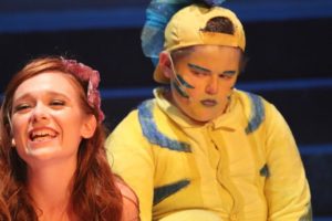 Isabella Bordner (left) as Ariel and Daniel Koncurat (right) as Flounder