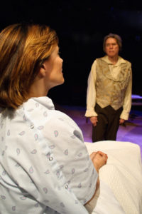 Rebecca Downs (left) as Dr. Katherine Brandt and Greg Jones Ellis (right) as Beethoven