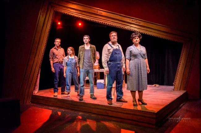 (L to R) Chad Wheeler as Bud, Victoria Meyers as Carolyn, Carson Collins as Michael, Brian Lyons-Burke as Charlie, and Gillian Shelly Lawler as Marge