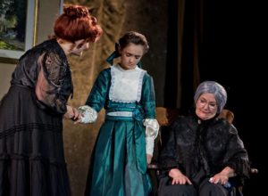 Jill Murray (left) as Mother, Sofia Bordner (center) as Winnie Foster, and Pam Provins (right) as Nana