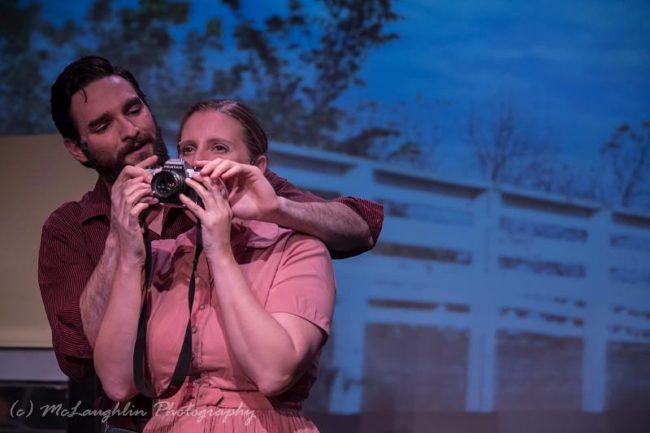 Jonathan M. Rizzardi (left) as Robert Kincaid and Elizabeth Hester (right) as Francesca