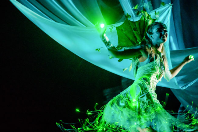 Ana Tsikurishvili as Tinkerbell in The Adventures of Peter Pan at Synetic Theater