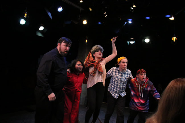 (L to R) Jim Gross, Marela Kay Minosa, Alyssa Bell, Adam Abruzzo, and Matt Wetzel in First Date