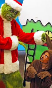 Jim Rose (left) as The Grinch and Sage Allen (right) as Max