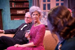 Phil Bufithis (left) as Dr. Bradman and Nancy Blum (right) as Mrs. Bradman in Blithe Spirit