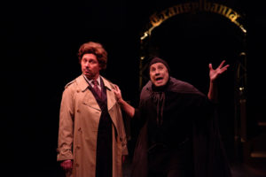 Jeffrey Shankle (left) as Dr. Frederick Frankenstein and David James (right) as Igor