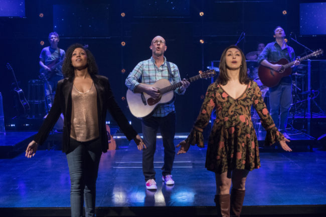 John Sygar, Kara-Tameika Watkins, Robbie Schaefer, Natascia Diaz, and Luke Smith in LIGHT YEARS at Signature Theatre