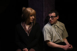 Amy Bell (left) and Andrew Grossman (right) in I Love You, You're Perfect, Now Change! 