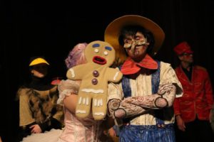 Christina Napp (left) as Gingy and Angel Duque (right) as Pinocchio in Shrek at CCP 