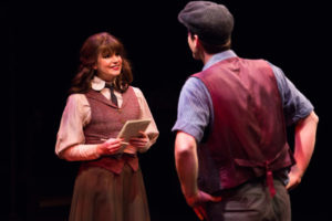 MaryKate Brouillet as Katherine Plumber in Newsies at Toby's Dinner Theatre