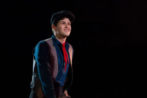 Matt Hirsch as Jack Kelly in Newsies at Toby's Dinner Theatre