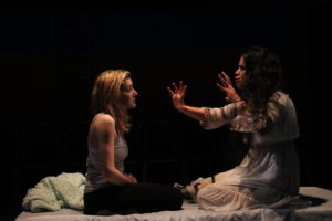 Emily Sucher (left) as Rachel and Mani Yangilmau (right) as La Llorona