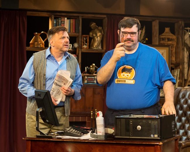 Mickey MacIntyre (left) and Michael Abendshein (right) in The (curious case of the) Watson Intelligence at Silver Spring Stage