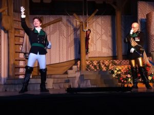 Jacob Hale (left) as Rapunzel's Prince, Ginny Hornbeck (center) as Baker's Wife, and Daniel Planet (right) as Cinderella's Prince