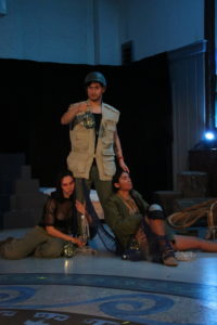 Chara Bauer (left), Christian Gonzalez (center) and Mani Yangilmau (right) as The Odysseus Chorus